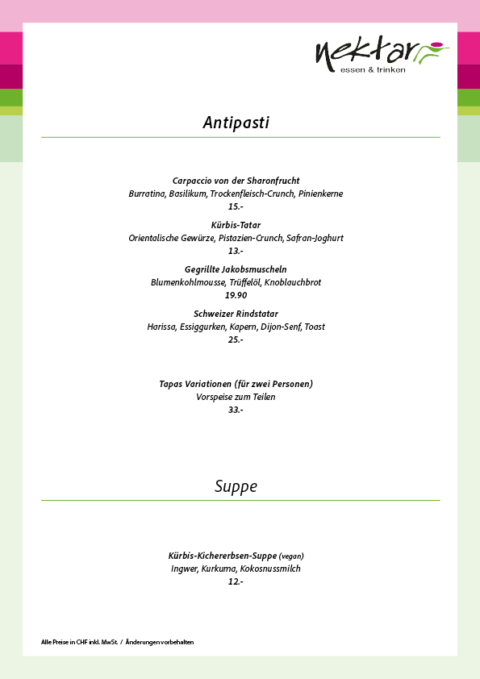 Speisekarte NEU Abend