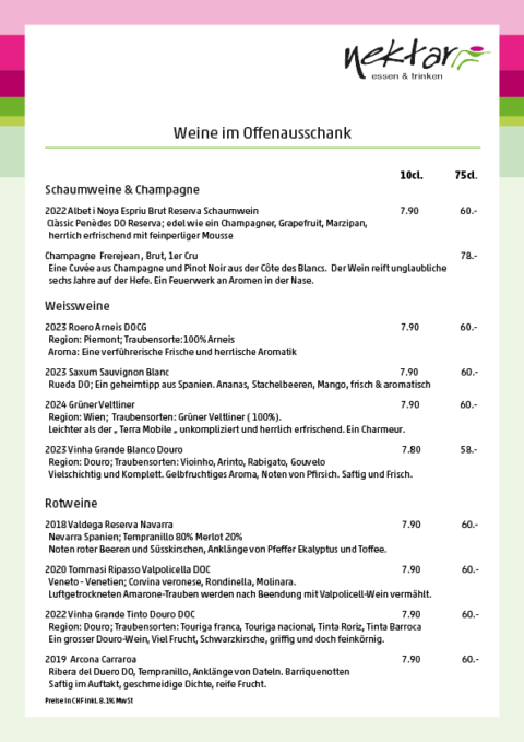 Weinkarte Offen NEU